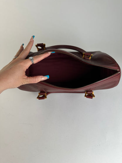 Vintage Cartier Smooth Handbag Burgundy