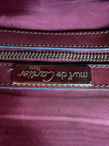 Vintage Cartier Smooth Handbag Burgundy