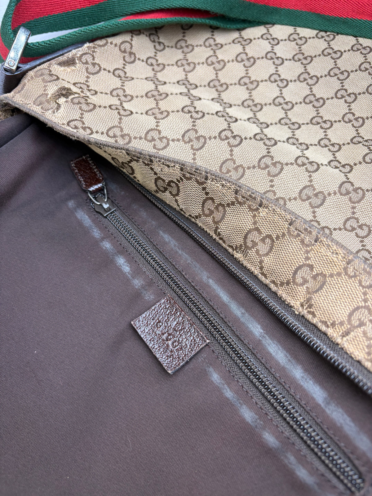 Vintage Gucci GG Supreme Structured Top-Handle Bag c. Late 2000s Beige Brown
