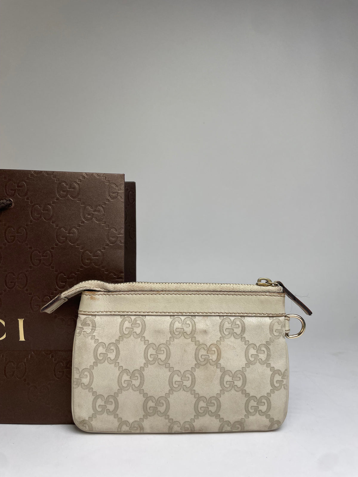 Vintage Gucci GG Supreme Bifold Wallet Early 2000s Cream