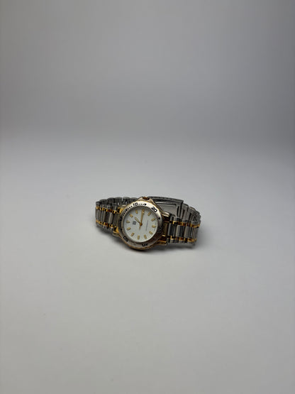 Vintage Givenchy Two-Tone Stainless Steel Bracelet Watch Silver Gold