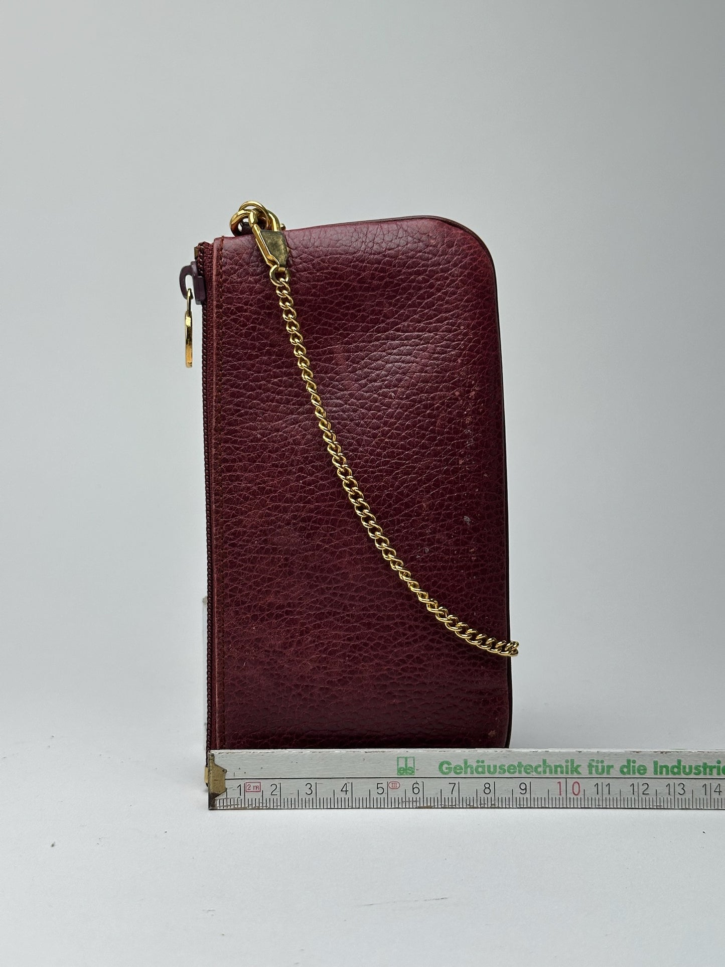 Vintage Cartier Leather Card Holder Burgundy