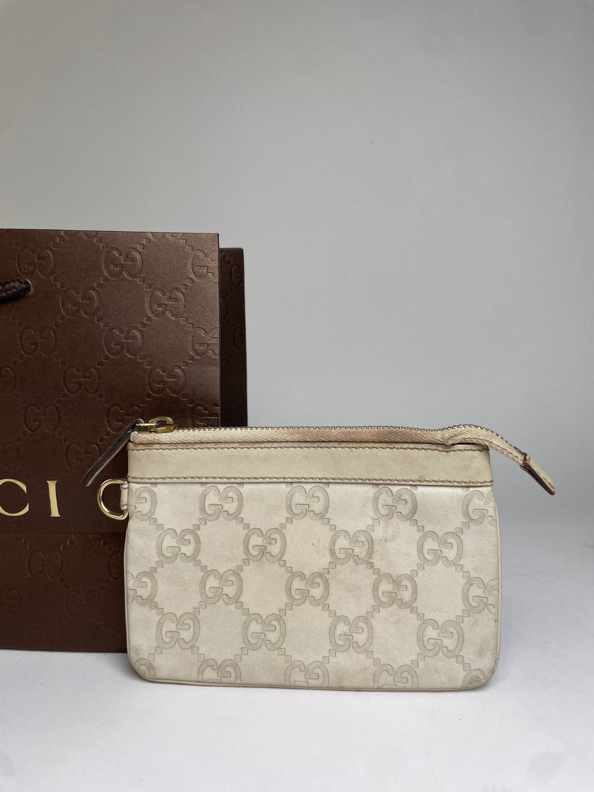 Vintage Gucci GG Supreme Bifold Wallet Early 2000s Cream