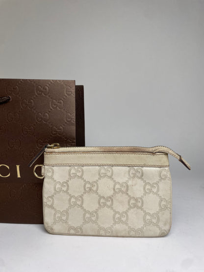 Vintage Gucci GG Supreme Bifold Wallet Early 2000s Cream
