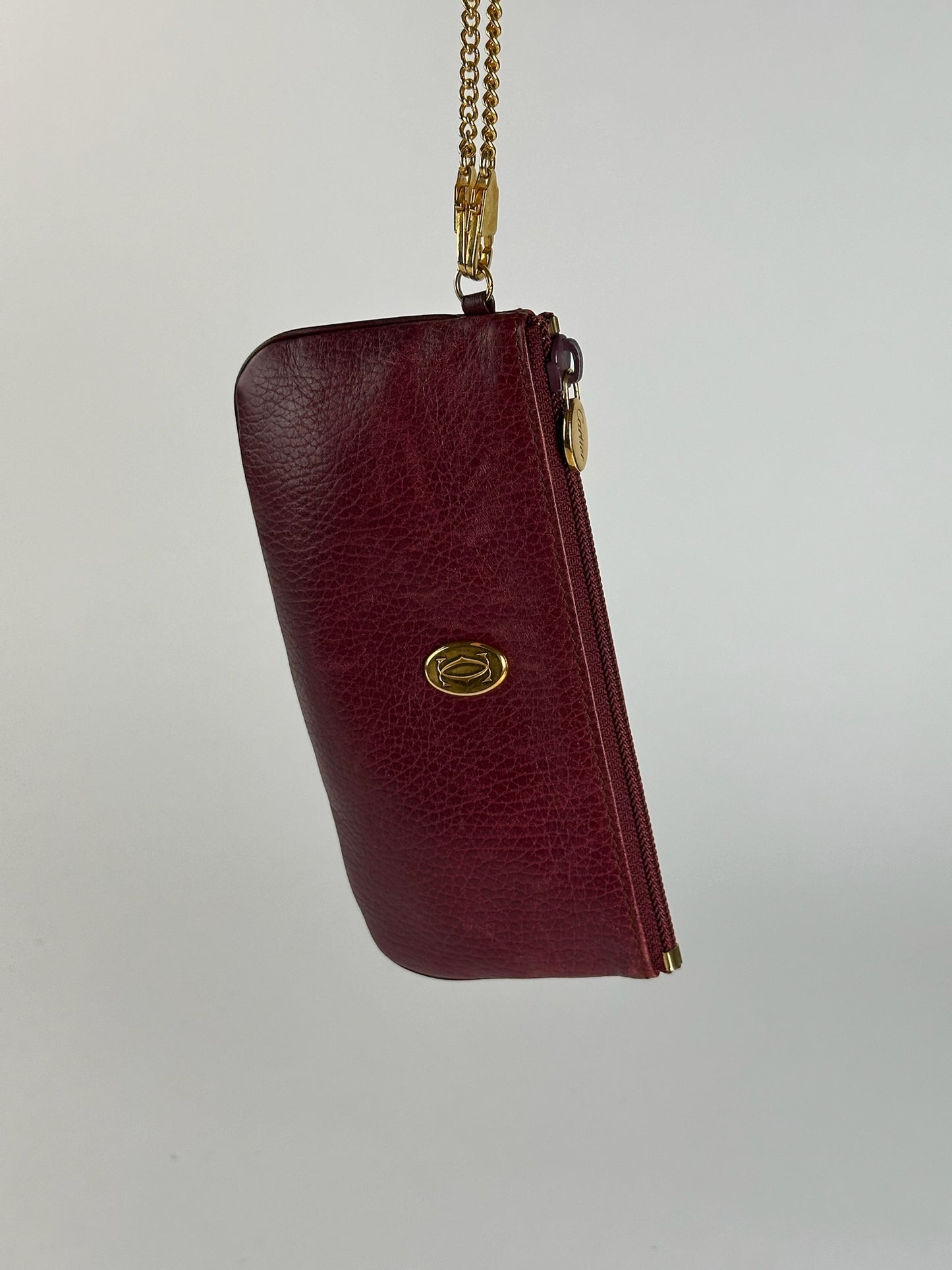 Vintage Cartier Leather Card Holder Burgundy