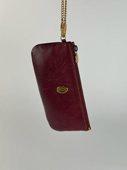 Vintage Cartier Leather Card Holder Burgundy