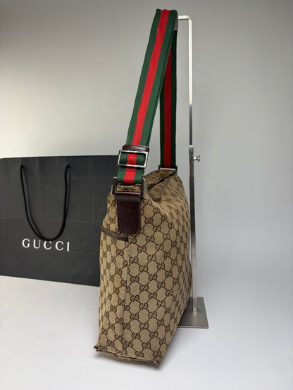 Vintage Gucci GG Supreme Structured Top-Handle Bag c. Late 2000s Beige Brown