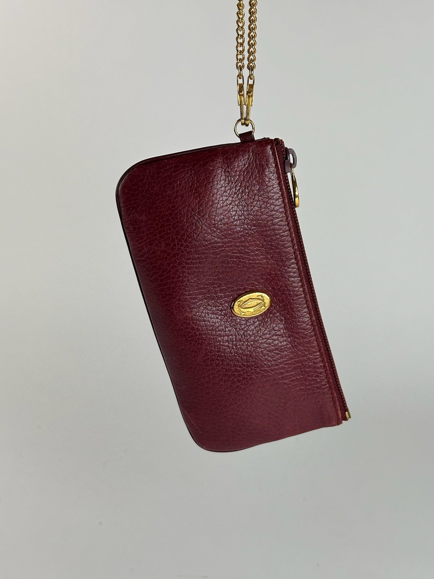 Vintage Cartier Leather Card Holder Burgundy