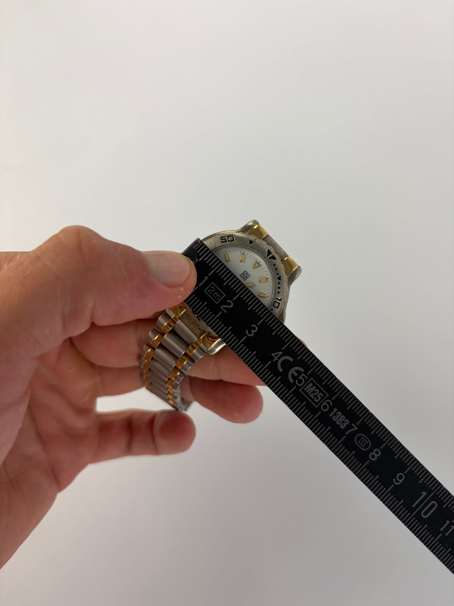 Vintage Givenchy Two-Tone Stainless Steel Bracelet Watch Silver Gold