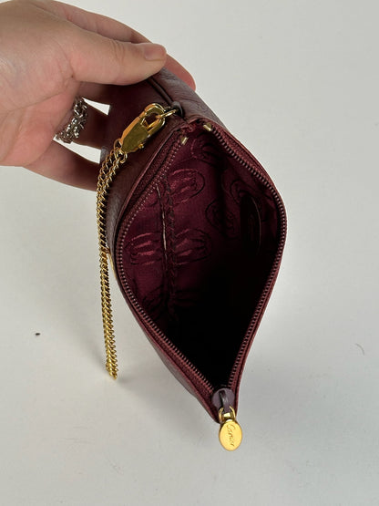 Vintage Cartier Leather Card Holder Burgundy
