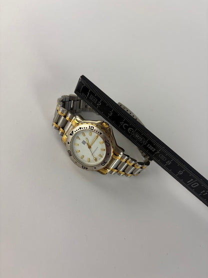 Vintage Givenchy Two-Tone Stainless Steel Bracelet Watch Silver Gold