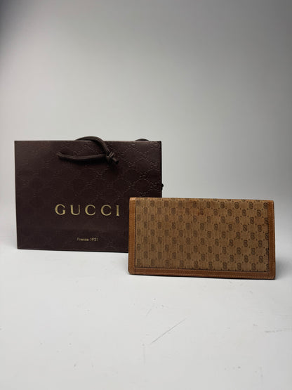 Vintage Gucci Monogram Card / ID Holder beige Brown