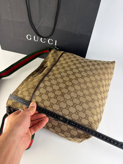 Vintage Gucci GG Supreme Structured Top-Handle Bag c. Late 2000s Beige Brown