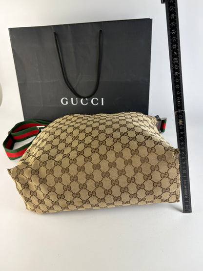 Vintage Gucci GG Supreme Structured Top-Handle Bag c. Late 2000s Beige Brown