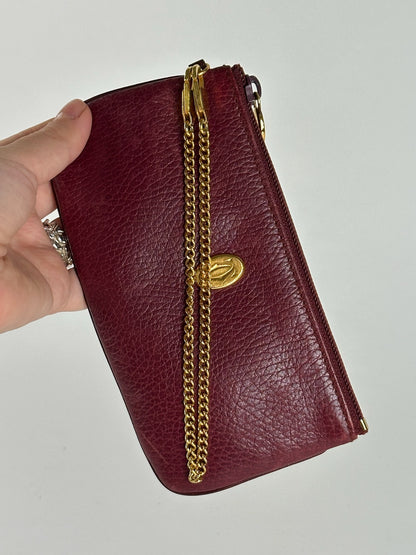 Vintage Cartier Leather Card Holder Burgundy