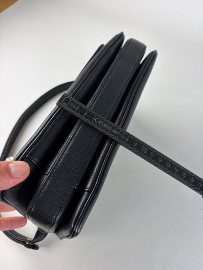 Vintage Givenchy Leather Shoulder Bag Black Gold