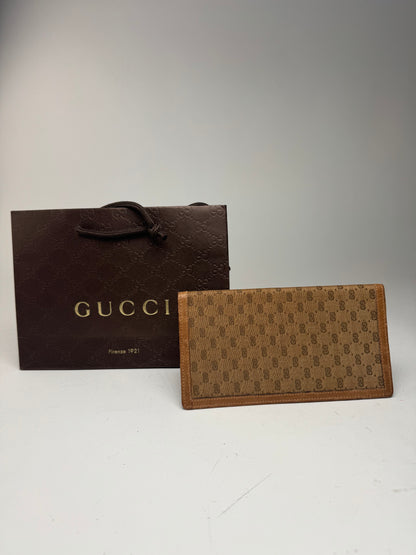 Vintage Gucci Monogram Card / ID Holder beige Brown