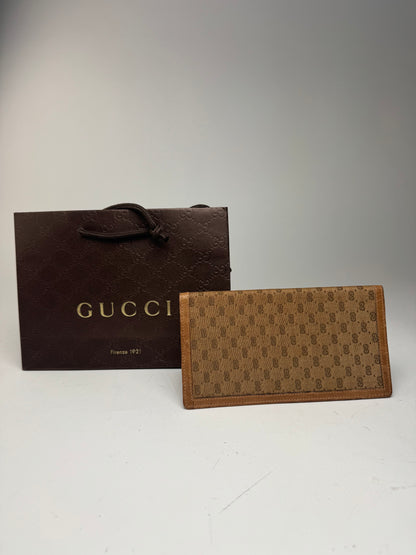 Vintage Gucci Monogram Card / ID Holder beige Brown