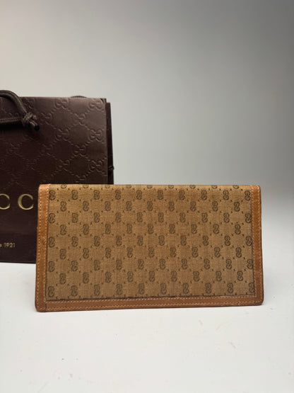 Vintage Gucci Monogram Card / ID Holder beige Brown