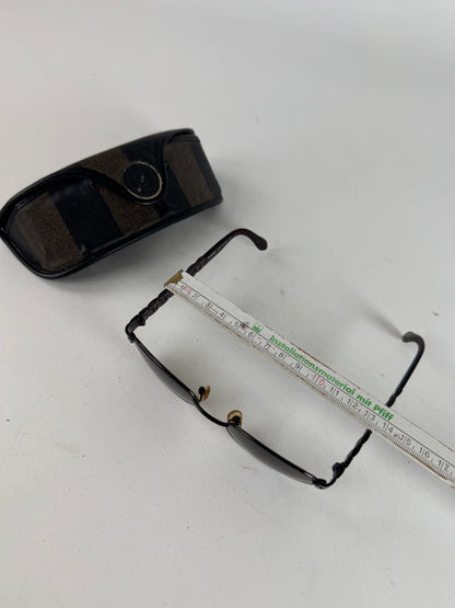 Vintage Retro Fendi Roma Sunglasses Black Brown