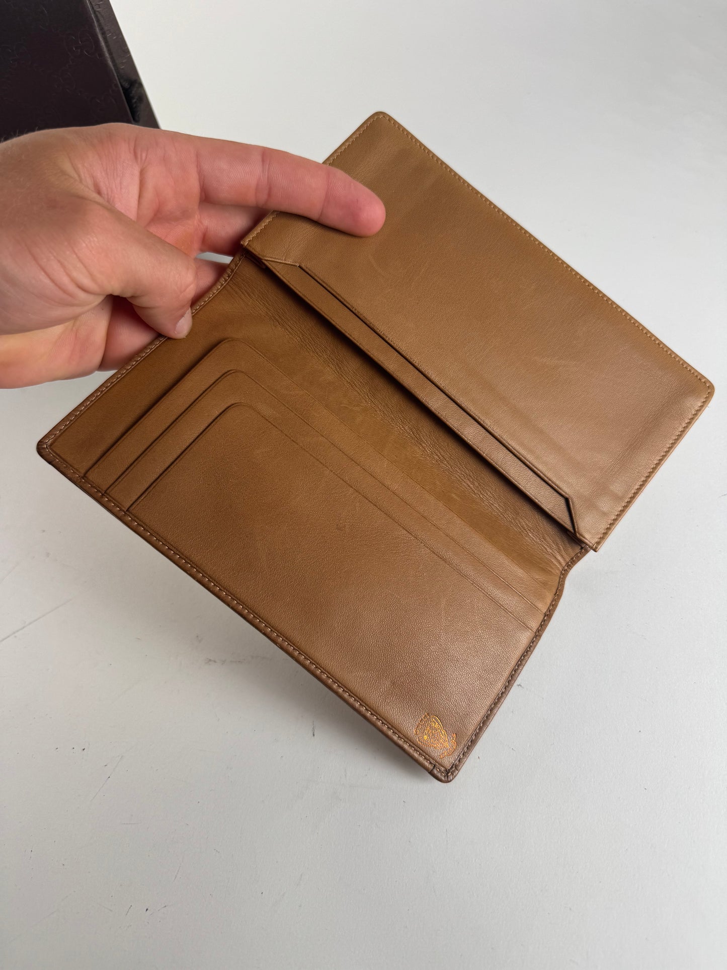 Vintage Gucci Monogram Card / ID Holder beige Brown