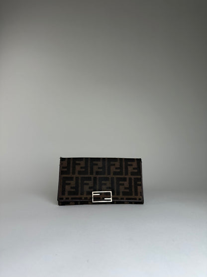 Vintage Fendi Ff Clutch Wallet Brown