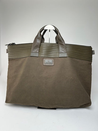 Vintage Issey Miyake Canvas Leather Handbag Khaki