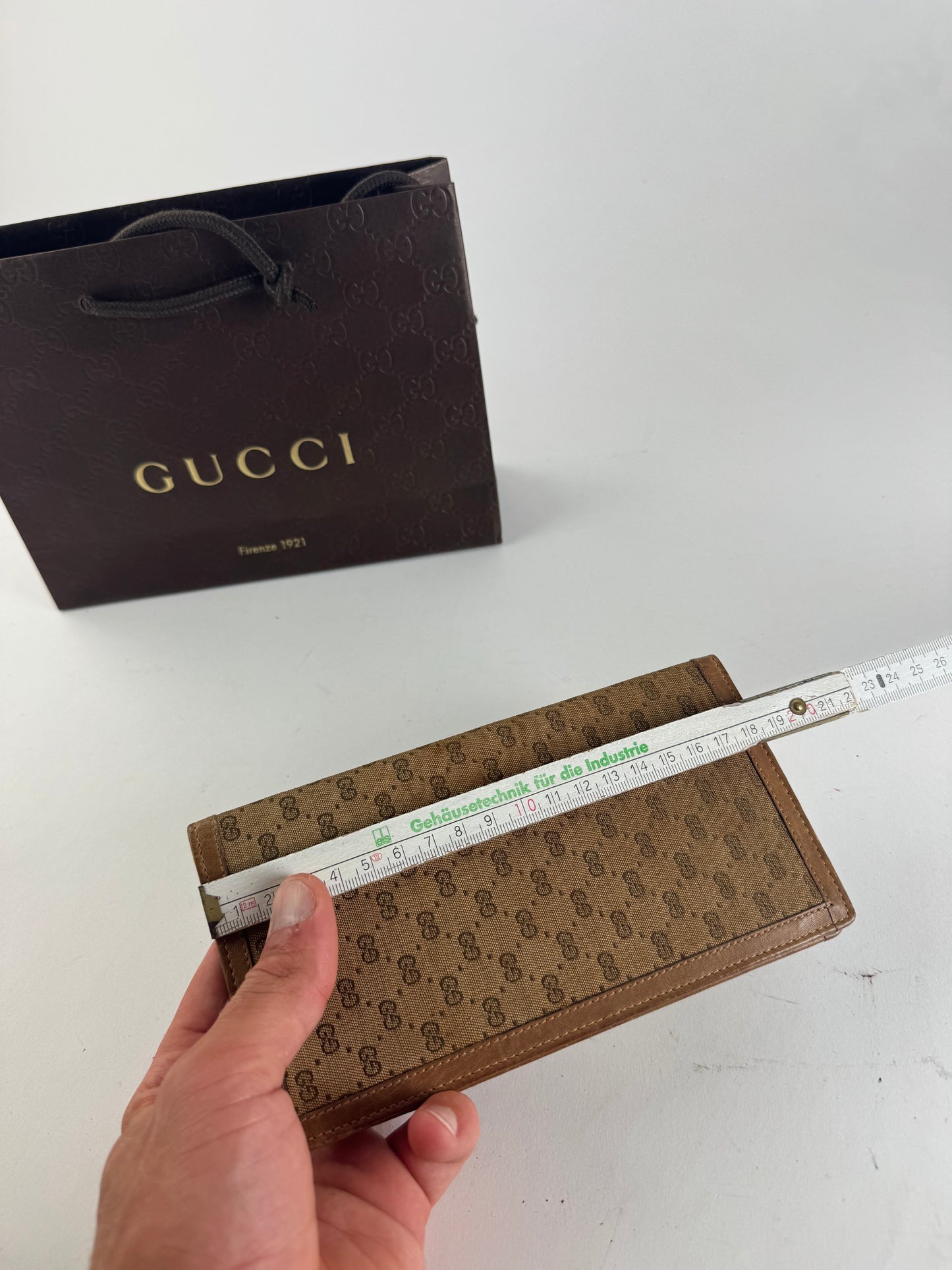 Vintage Gucci Monogram Card / ID Holder beige Brown