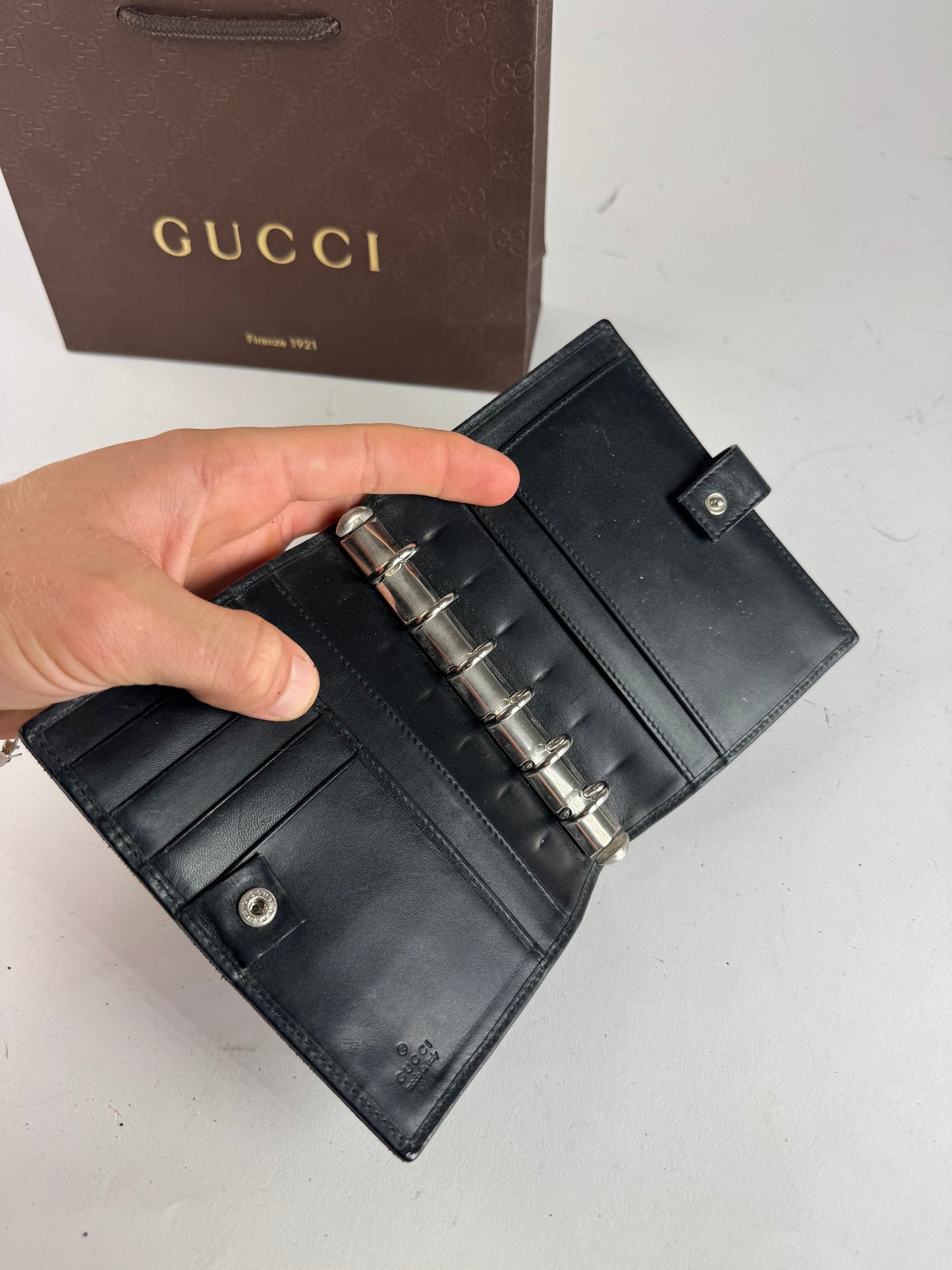 Vintage Gucci Monogram Organizer Black