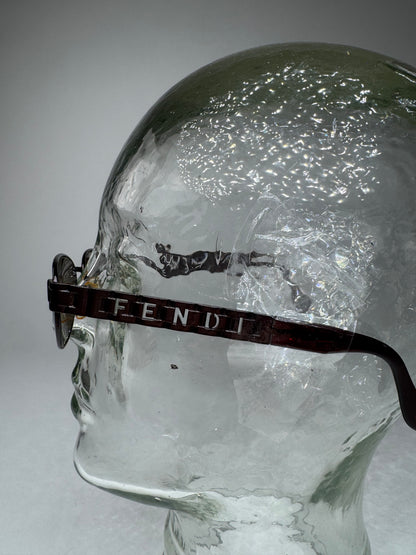 Vintage Retro Fendi Roma Sunglasses Black Brown