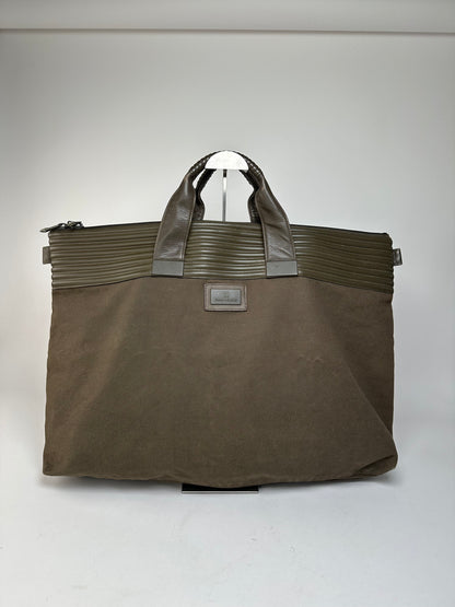 Vintage Issey Miyake Canvas Leather Handbag Khaki