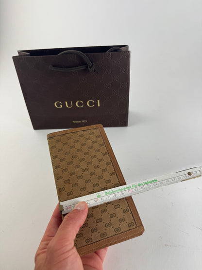Vintage Gucci Monogram Card / ID Holder beige Brown