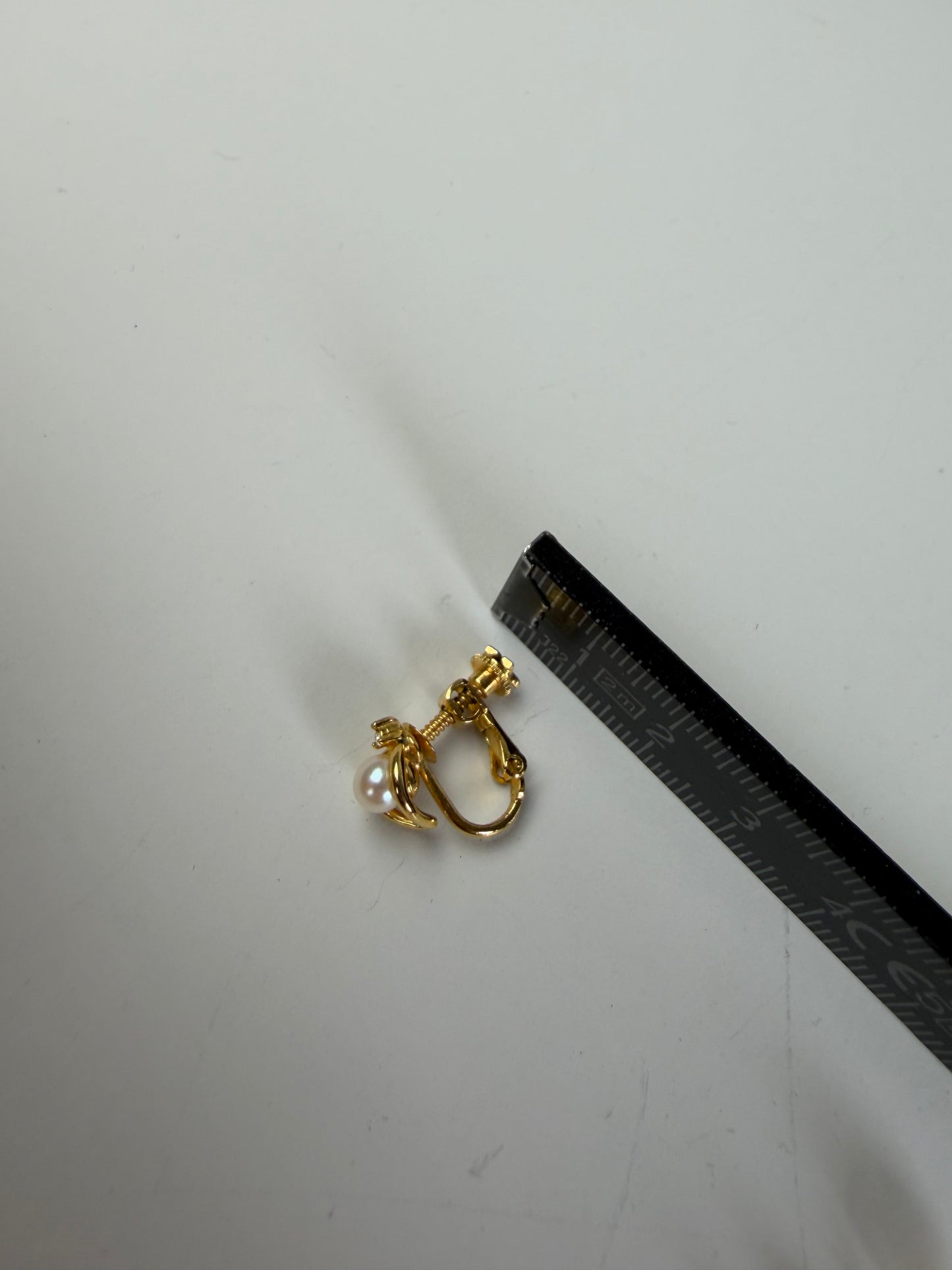 Vintage Courreges Pearl Accent Clip-On Earrings Gold