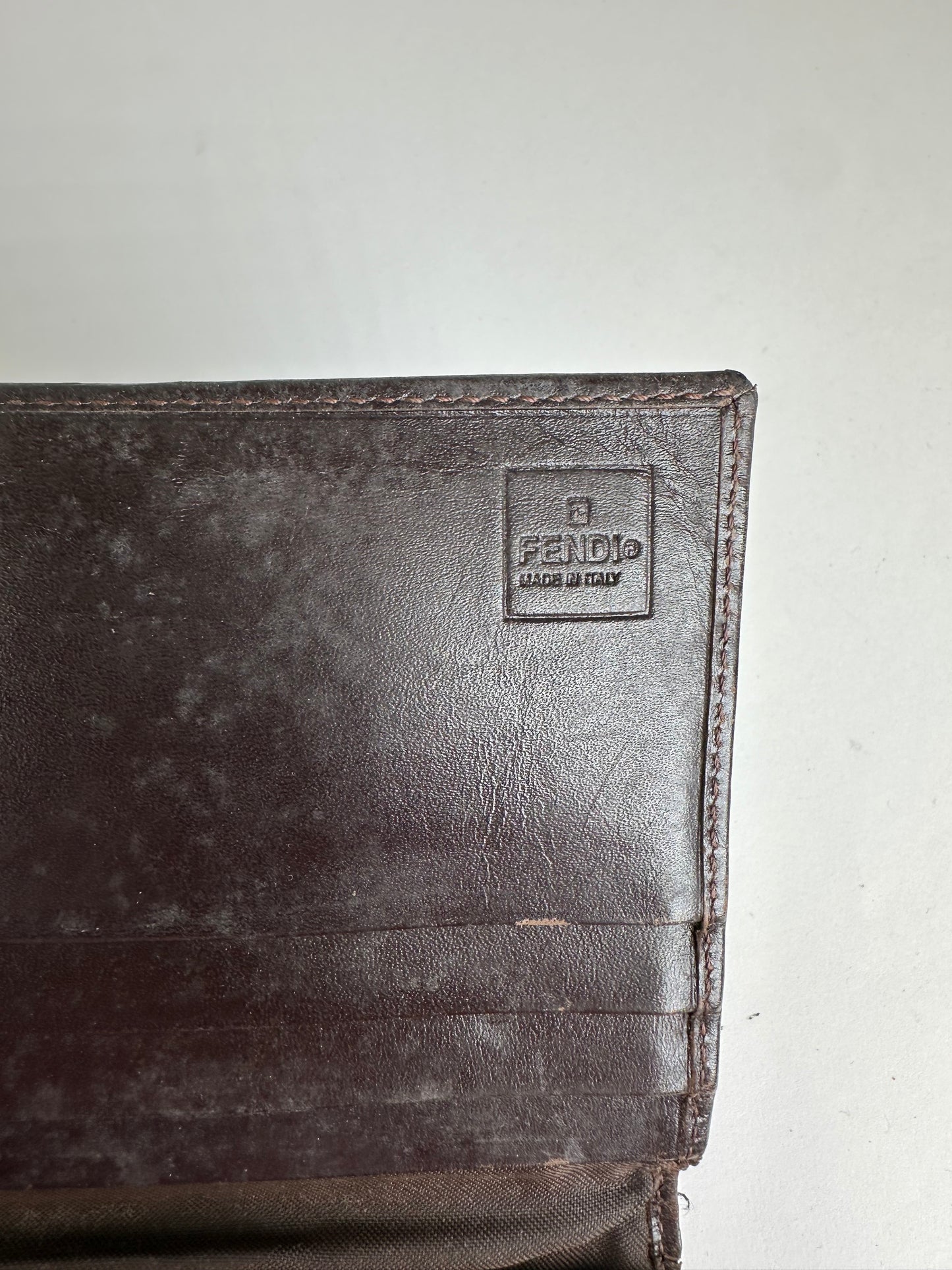 Vintage Fendi Ff Clutch Wallet Brown