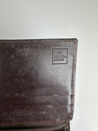 Vintage Fendi Ff Clutch Wallet Brown