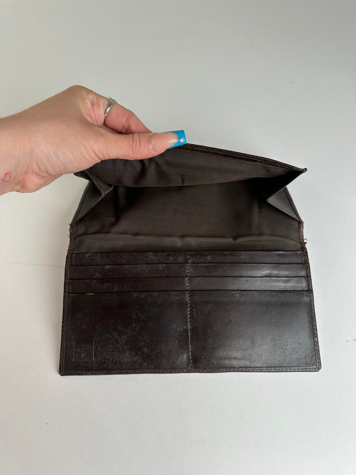 Vintage Fendi Ff Clutch Wallet Brown