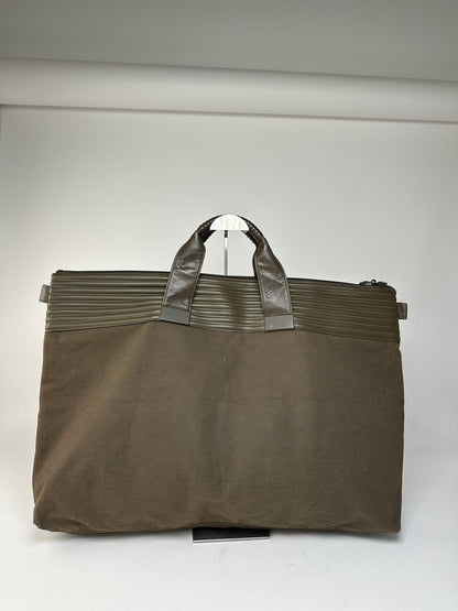 Vintage Issey Miyake Canvas Leather Handbag Khaki
