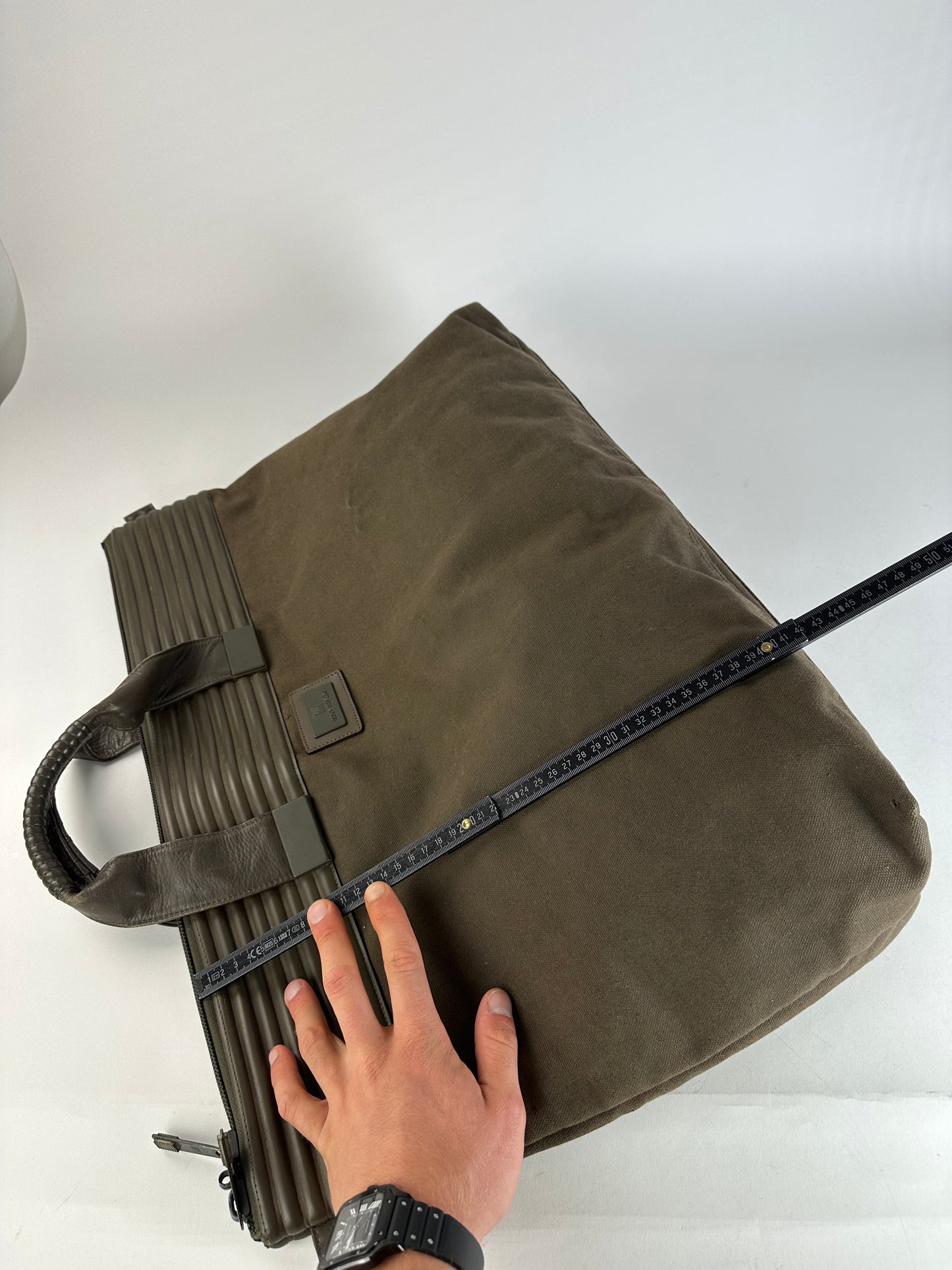Vintage Issey Miyake Canvas Leather Handbag Khaki