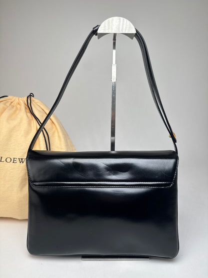 Vintage Loewe Madrid Leather 2Way Bag Black