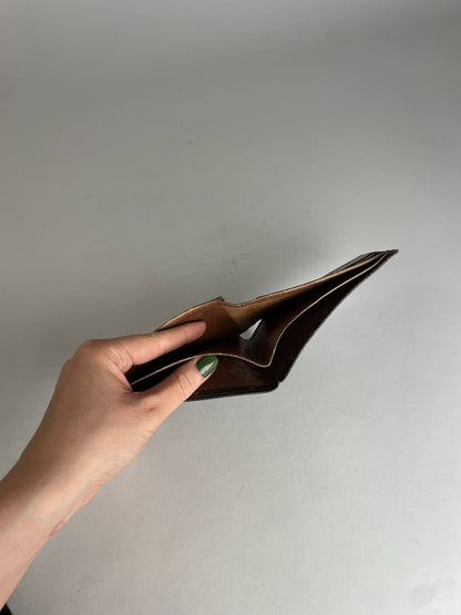 Vintage Louis Vuitton Leather Card Holder Brown Khaki