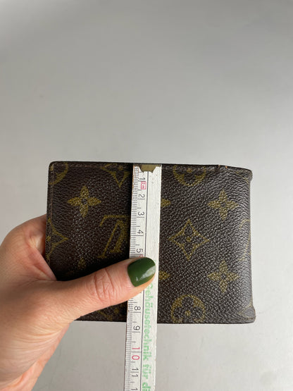 Vintage Louis Vuitton Leather Card Holder Brown Khaki