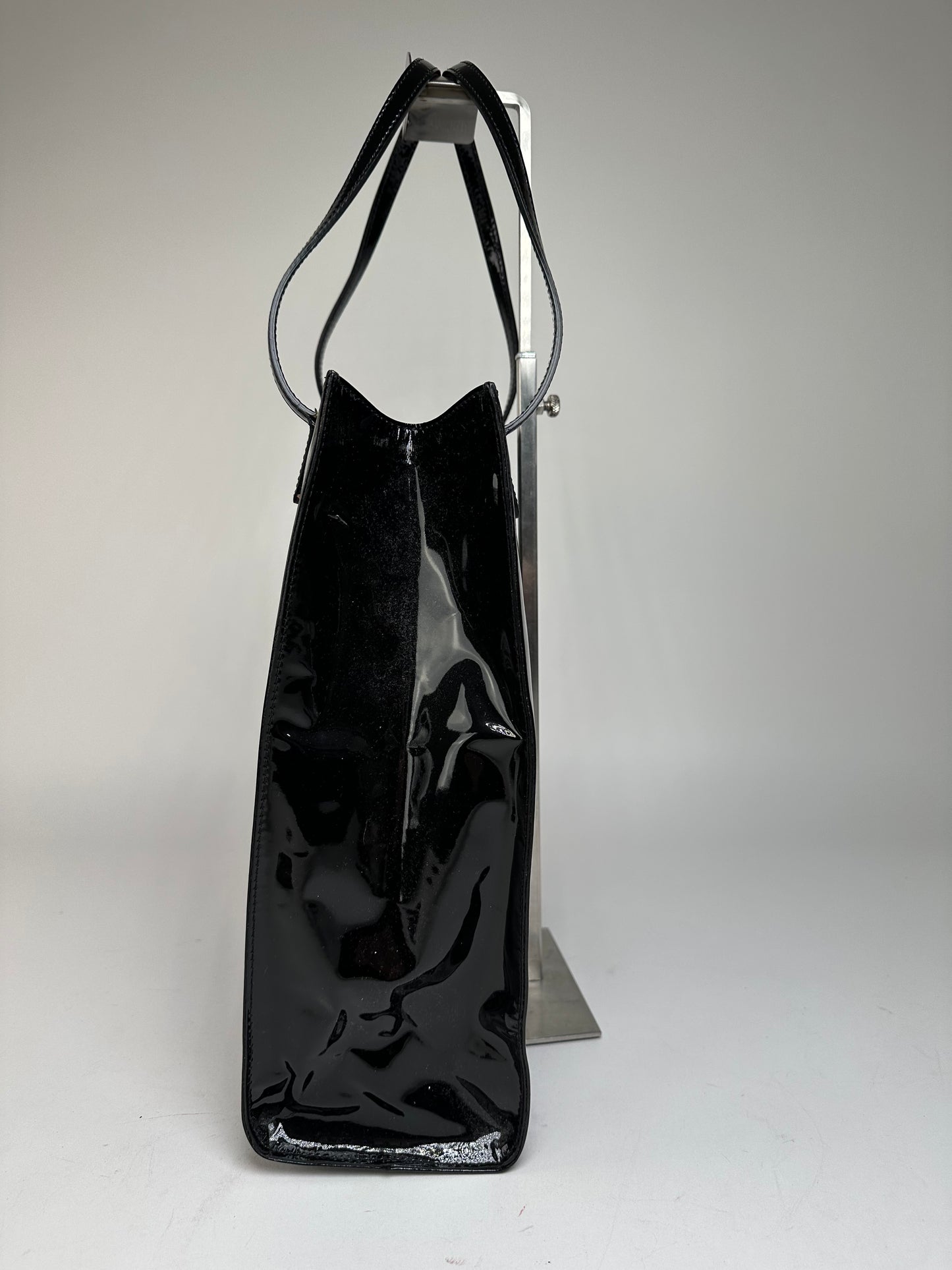 Vintage Emilio Pucci Patent Leather Tote Bag Black New With Tags