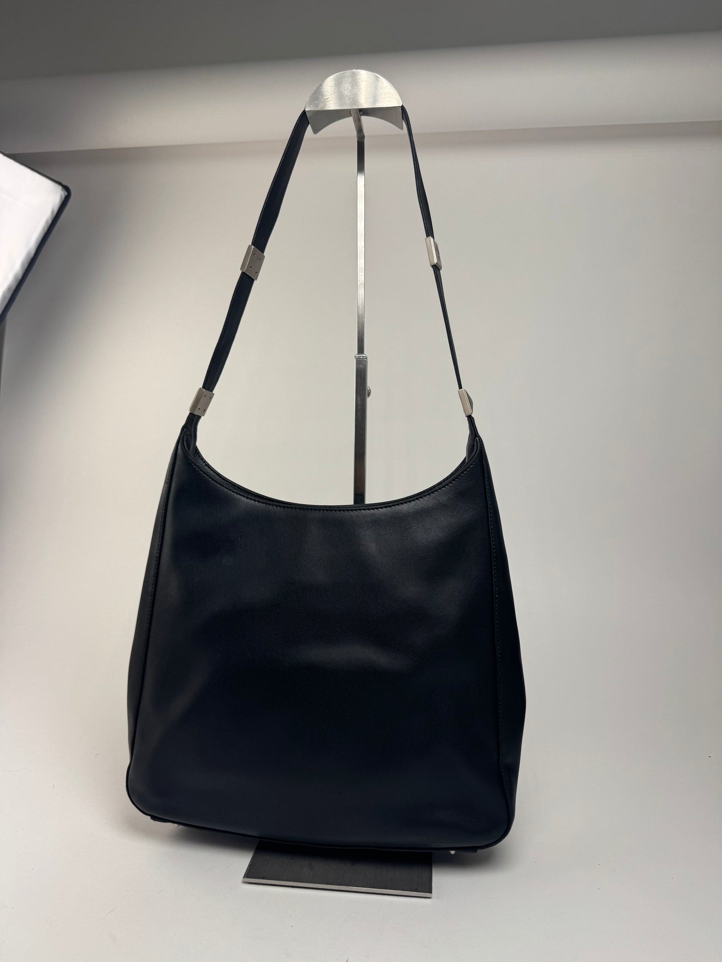 Sac vintage en cuir noir Gianni Versace