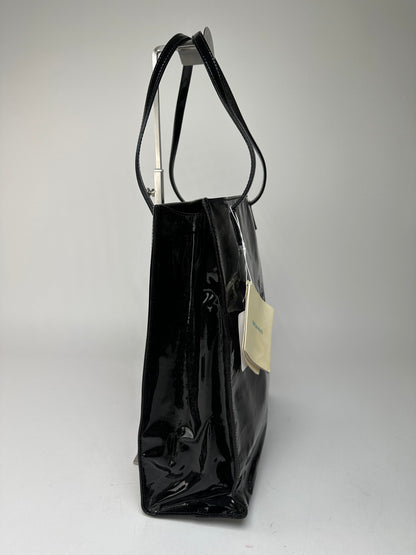 Vintage Emilio Pucci Patent Leather Tote Bag Black New With Tags