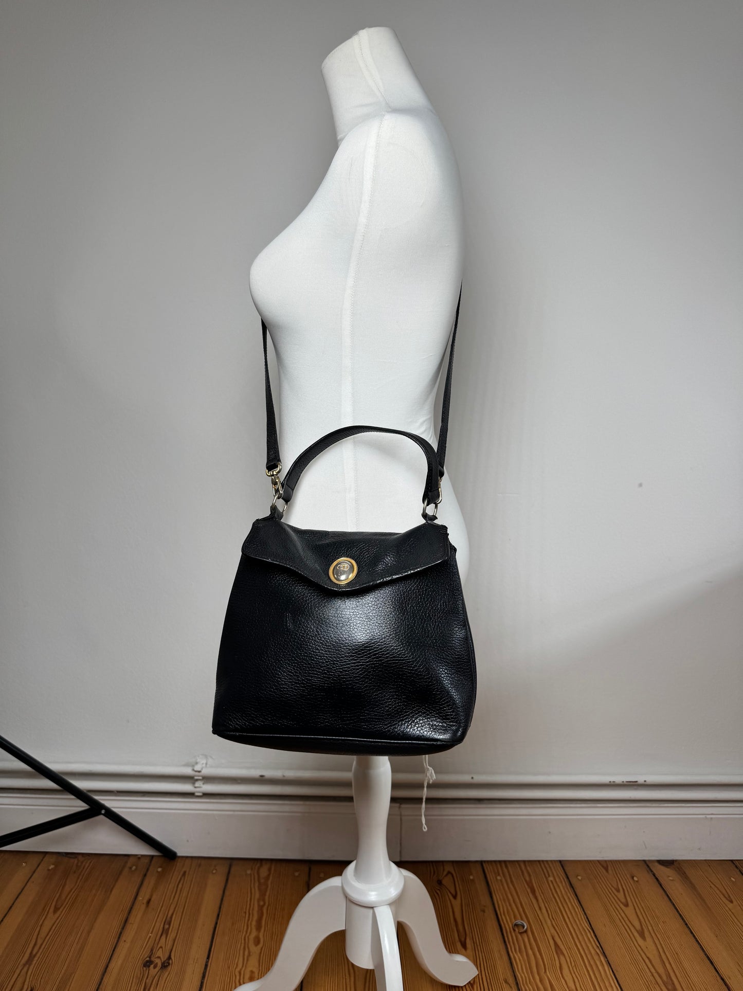 Vintage Dior 2Way Leather Bag black