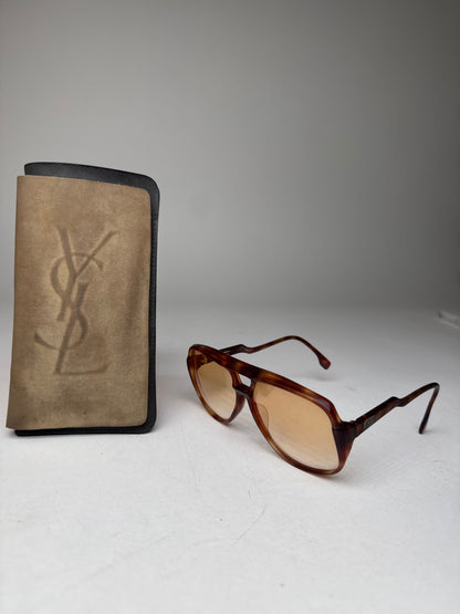 Vintage Yves Saint Laurent Aviator Sunglasses Brown