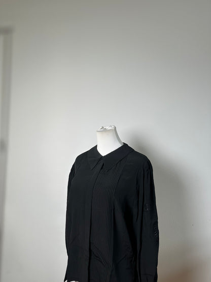 Vintage Dior Silk Blouse Black M