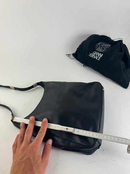 Sac vintage en cuir noir Gianni Versace