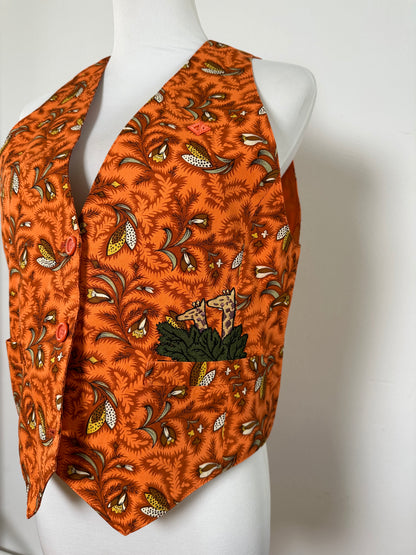 Vintage Dior Silk Vest Orange