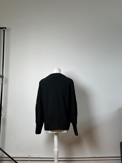 Vintage Dior Silk Blouse Black M